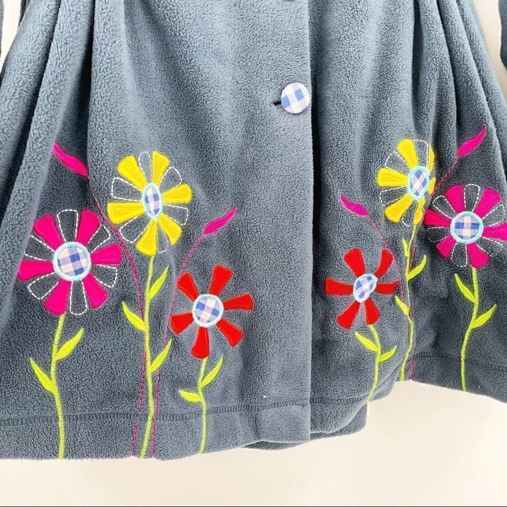 Maria Elena embroidered fleece swing coat